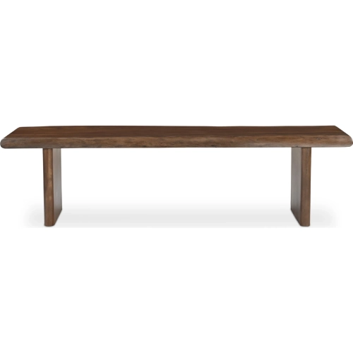 Lila 89" Dining Bench in Brown Finish Live Edge Acacia Wood