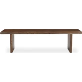 Lila 89" Dining Bench in Brown Finish Live Edge Acacia Wood
