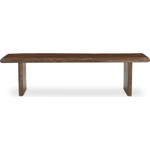 Lila 69" Dining Bench in Brown Finish Live Edge Acacia Wood