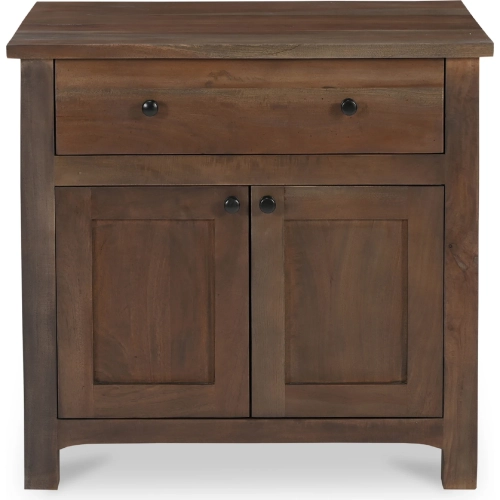 Gene Charging 1 Drawer Nightstand in Dark Brown Reclaimed Neem Wood
