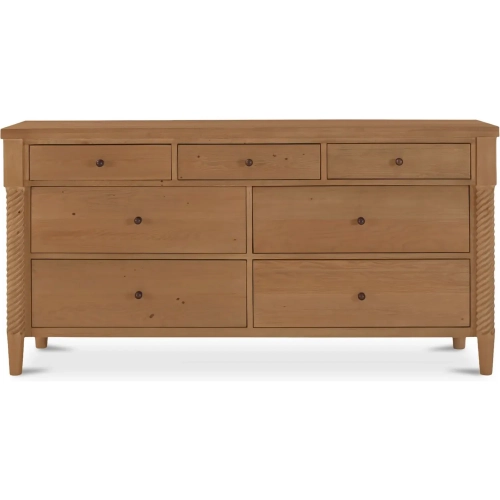 Joni 7-Drawer Dresser in Weathered Oak Finish