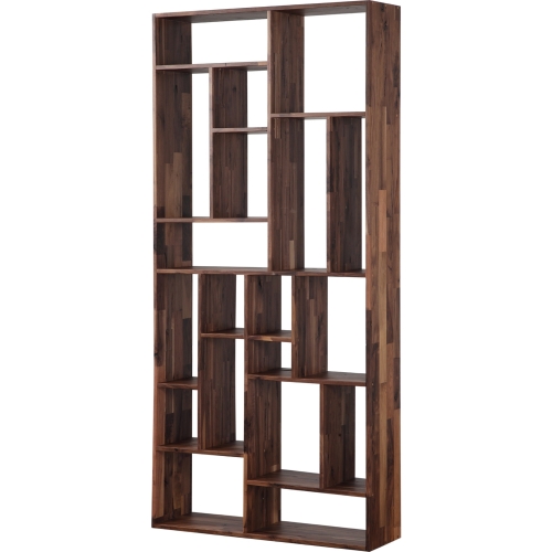 Redemption Bookcase in Matte Lacquer Brown Finish Solid Walnut (Large)