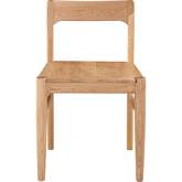 Owing Dining Chair in Natural Finish Oak Wood (Set of 2)