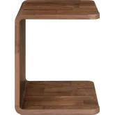 Carrie C Shape Side Table in Brown Walnut Wood
