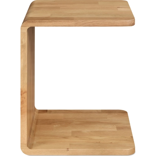 Carrie C Shape Side Table in Natural Oak Wood