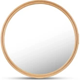 Alcott 48" Round Mirror in Natural Finish Oak