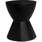 Hourglass Outdoor Stool in Black Fiber Reinforced Concrete