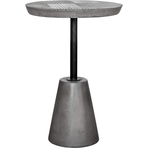 Foundation Outdoor Accent Table in Grey Cement & Steel