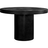 Cassius Outdoor 47" Round Dining Table in Black Fiber Reinforced Cement