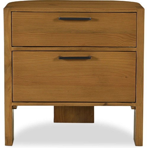 Lachlan Nightstand in Brown Finish Pine Wood