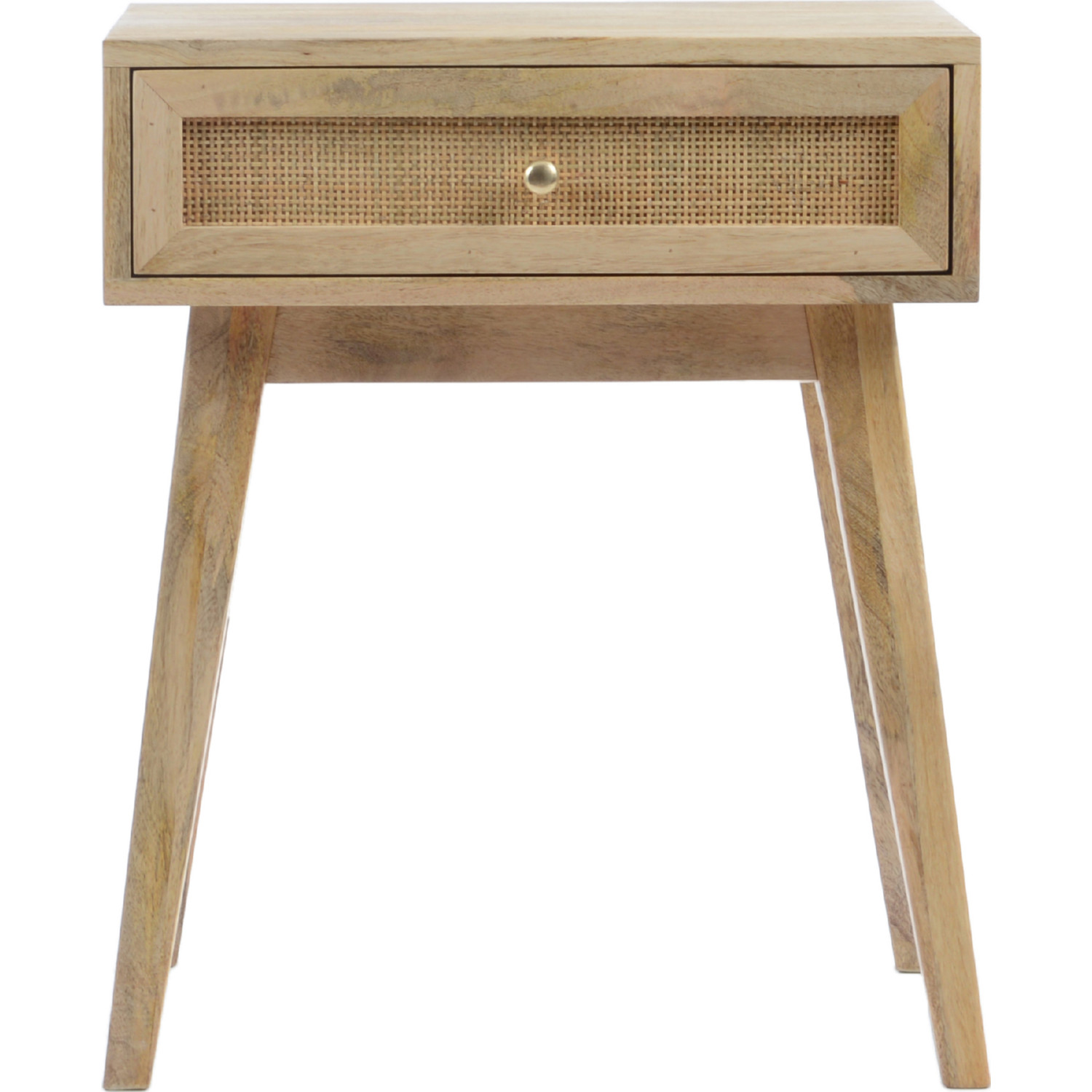 quarter Post Persuasion Moe's BZ-1107-24 Reed Side Table in Mango Wood & Cane
