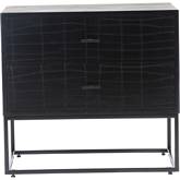 Atelier Nightstand in Black Solid Wood & Iron