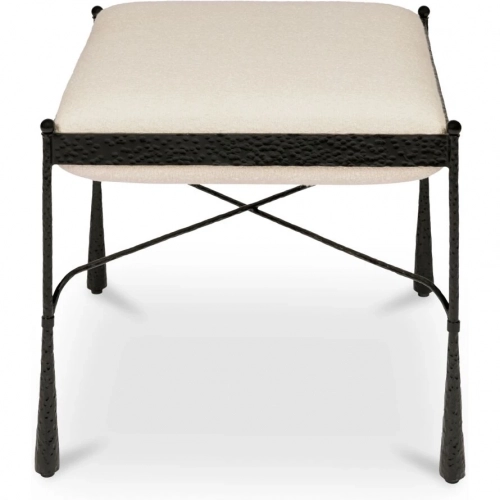 Agne Stool Ottoman in Cream Fabric