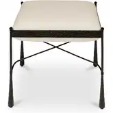 Agne Stool Ottoman in Cream Fabric