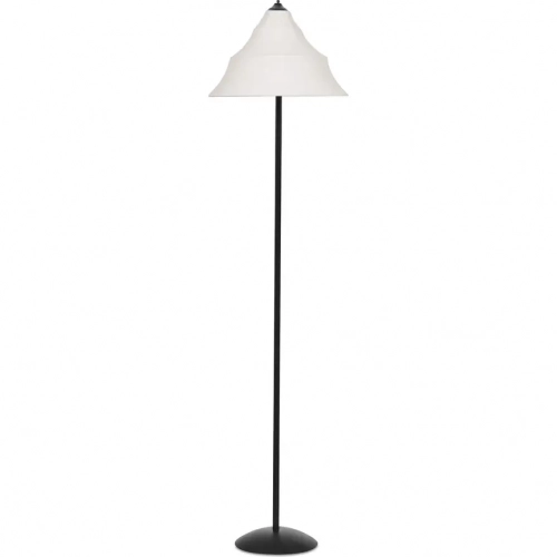 Corrina Floor Lamp in Black Steel & White Fabric