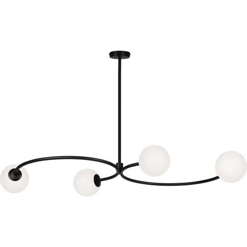 Cedric Pendant Lamp in Dark Steel & White Glass