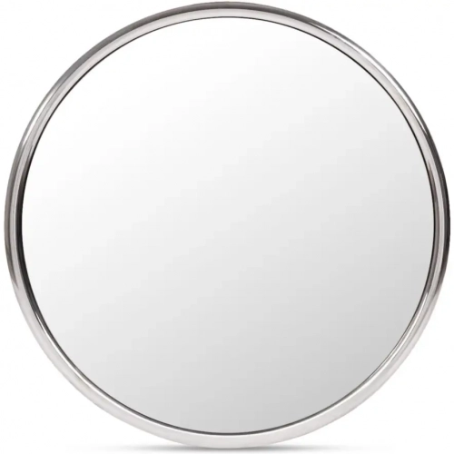 Lars 31" Round Mirror in Chrome Steel