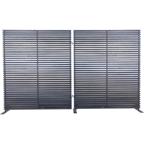 Damani Room Screen in Black Wood & Aluminum