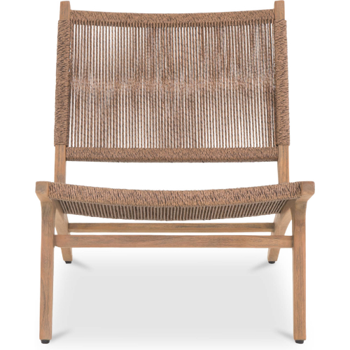 Palma Outdoor Accent Lounge Chair in Brown Faux Hyancith & Brown Teak
