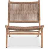 Palma Outdoor Accent Lounge Chair in Brown Faux Hyancith & Brown Teak