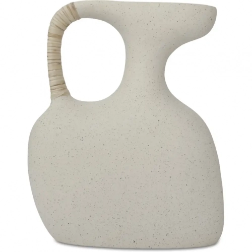 Vila 13" Sculptural Vase in Cream White Ecomix & Cane