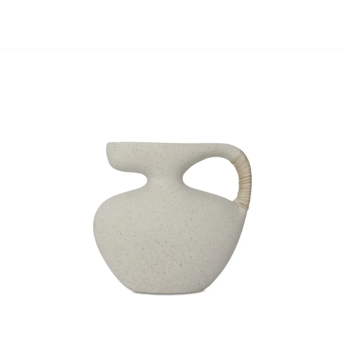 Vila 9.5" Sculptural Vase in Cream White Ecomix & Cane