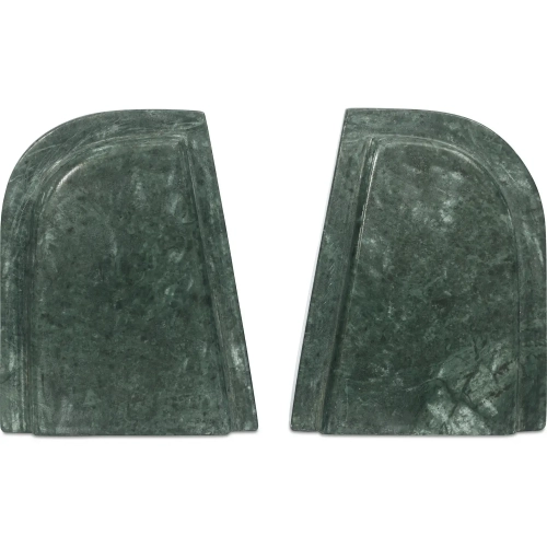 Zane 2-Piece Bookends Set in Green Marble