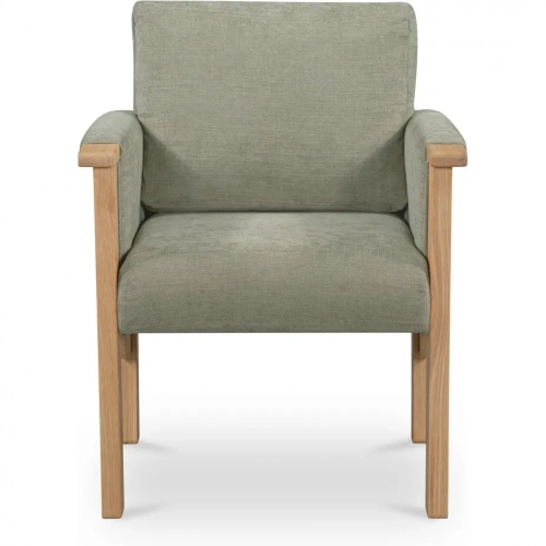 Bauer Dining Chair Sage Green Fabric & Natural Wood