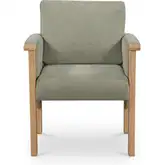 Bauer Dining Chair Sage Green Fabric & Natural Wood