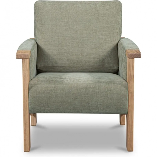 Bauer Accent Chair Sage Green Fabric & Natural Wood
