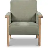 Bauer Accent Chair Sage Green Fabric & Natural Wood