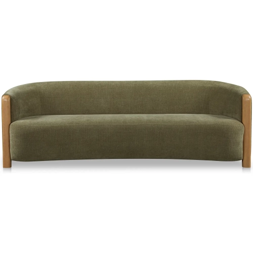 Anya Sofa in Olive Green Fabric & Oak