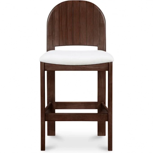 Emil Counter Stool in Wood & Cream Fabric