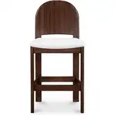 Emil Counter Stool in Wood & Cream Fabric