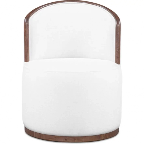 Rossi Swivel Dining Chair in Cream Fabric & Wood