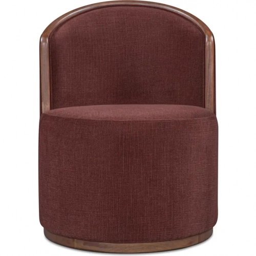 Rossi Swivel Dining Chair in Berry Red Fabric & Wood
