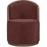 Rossi Swivel Dining Chair in Berry Red Fabric & Wood