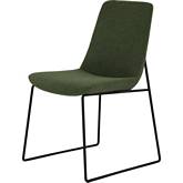 Ruth Dining Chair in Green Fabric on Steel Frame (Set of 2)