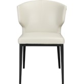 Delaney Dining Chair in Beige Leatherette on Steel Legs (Set of 2)