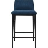 Baron Counter Stool in Blue Leatherette & Steel