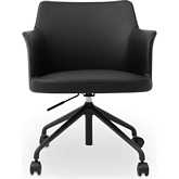 Morris Office Chair in Black Vegan Leather & Metal