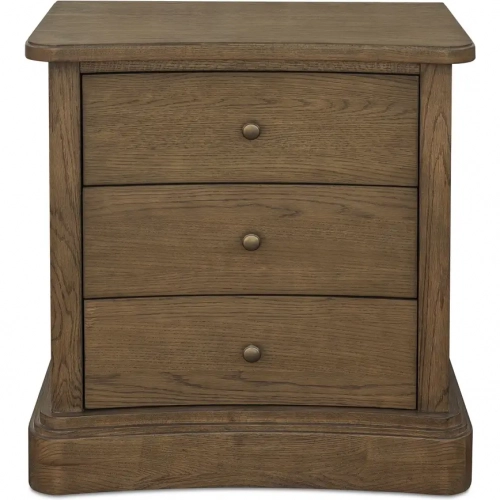 Clarence 3-Drawer Nightstand in Warm Brown Finish Wood