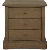 Clarence 3-Drawer Nightstand in Warm Brown Finish Wood