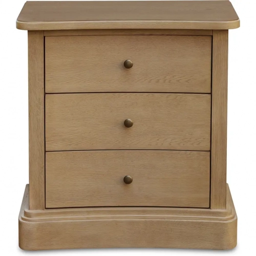 Clarence 3-Drawer Nightstand in Natural Finish Wood