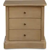 Clarence 3-Drawer Nightstand in Natural Finish Wood