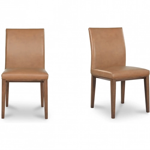 Frankie Dining Chair in Tan Top Grain Leather & Wood (Set of 2)