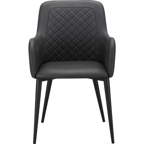 Cantata Dining Chair in Diamond Tufted Black Leatherette (Set of 2)