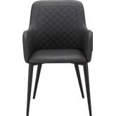 Cantata Dining Chair in Diamond Tufted Black Leatherette (Set of 2)