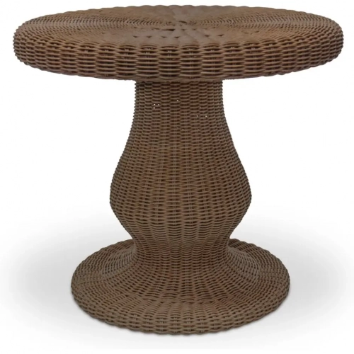 Emmeline Outdoor Side Table in Natural Color Synthetic Hyacinth