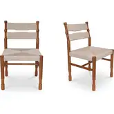 Raf Outdoor Dining Chair in Natural Teak & Synthetic Hyacinth (Set of 2)